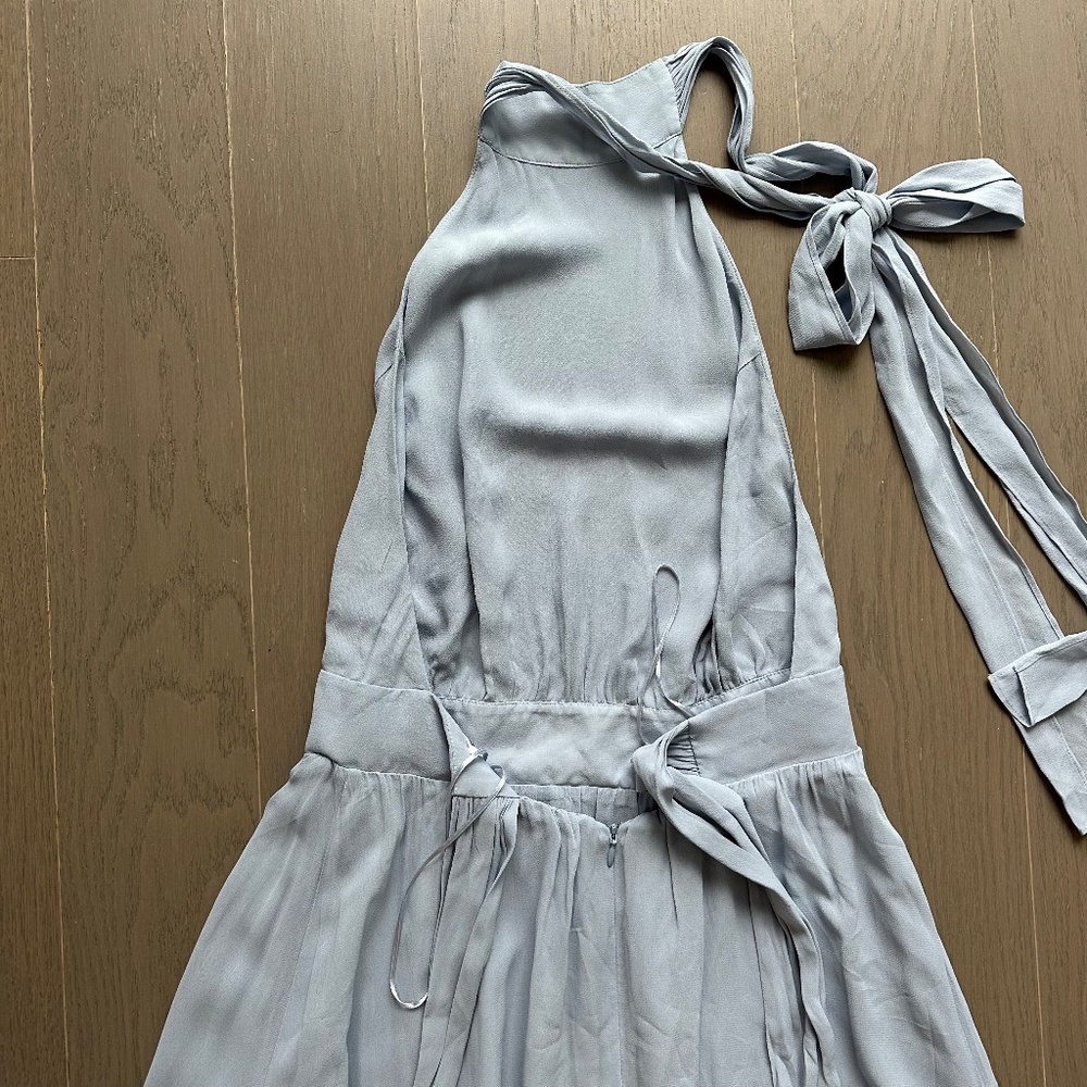 NWT Reformation Andee Dress mineral blue size 8 gown maxi halter new with tags - Picture 7 of 8